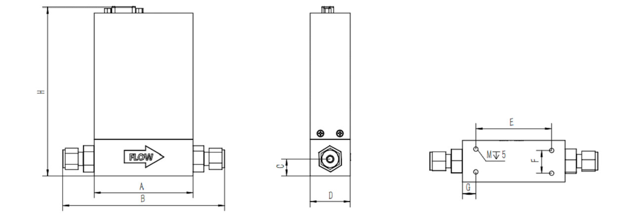 FDC 300 seriers mass flow controller structure