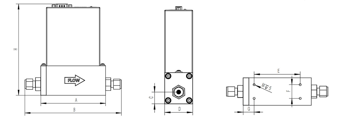 EDC-300-Massflow-controller-size